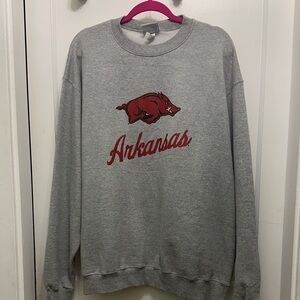 Champion Arkansas Red and Gray Crewneck Sweater